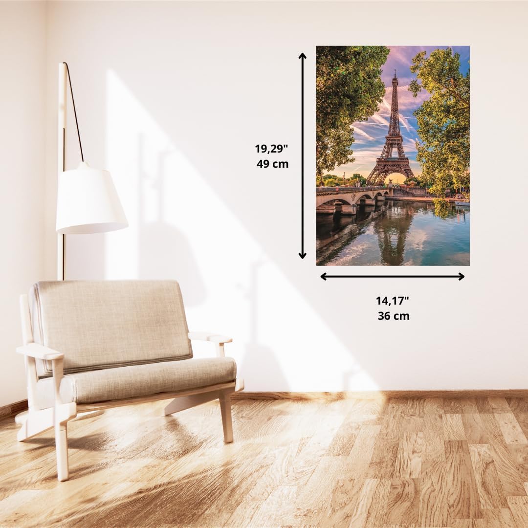 Clementoni - Puzzle 500 Teile für Erwachsene und Jugendliche, Kollektion, Thema Along The Seine, Illustration Senna und Eiffelturm, Compact Box mit Poster, Made in Italy, 49 x 36 cm, 35598