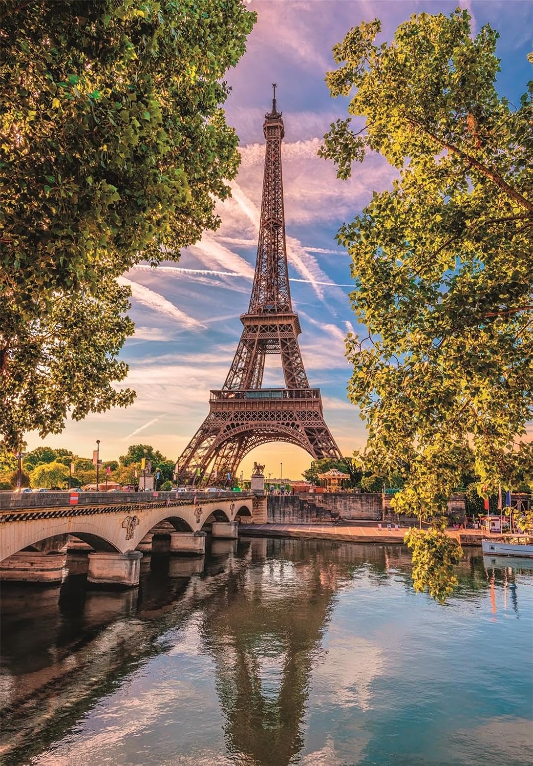 Clementoni - Puzzle 500 Teile für Erwachsene und Jugendliche, Kollektion, Thema Along The Seine, Illustration Senna und Eiffelturm, Compact Box mit Poster, Made in Italy, 49 x 36 cm, 35598