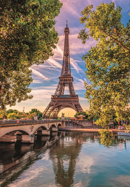 Clementoni - Puzzle 500 Teile für Erwachsene und Jugendliche, Kollektion, Thema Along The Seine, Illustration Senna und Eiffelturm, Compact Box mit Poster, Made in Italy, 49 x 36 cm, 35598