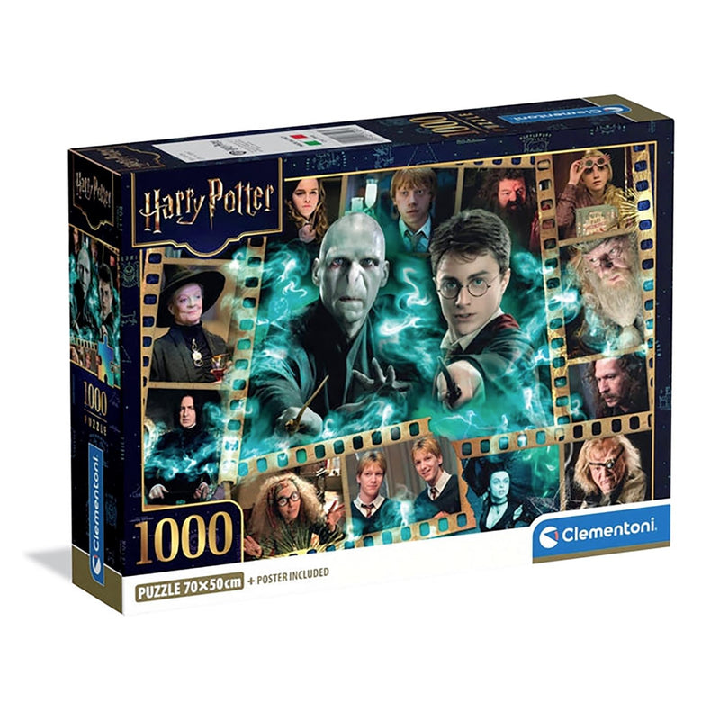 Clementoni - Puzzle 1000 Teile für Erwachsene und Jungen, Special Series, Harry Potter, Compact Box mit Poster, Geschenkidee für Damen und Herren, Made in Italy, 70 x 50 cm, 37048