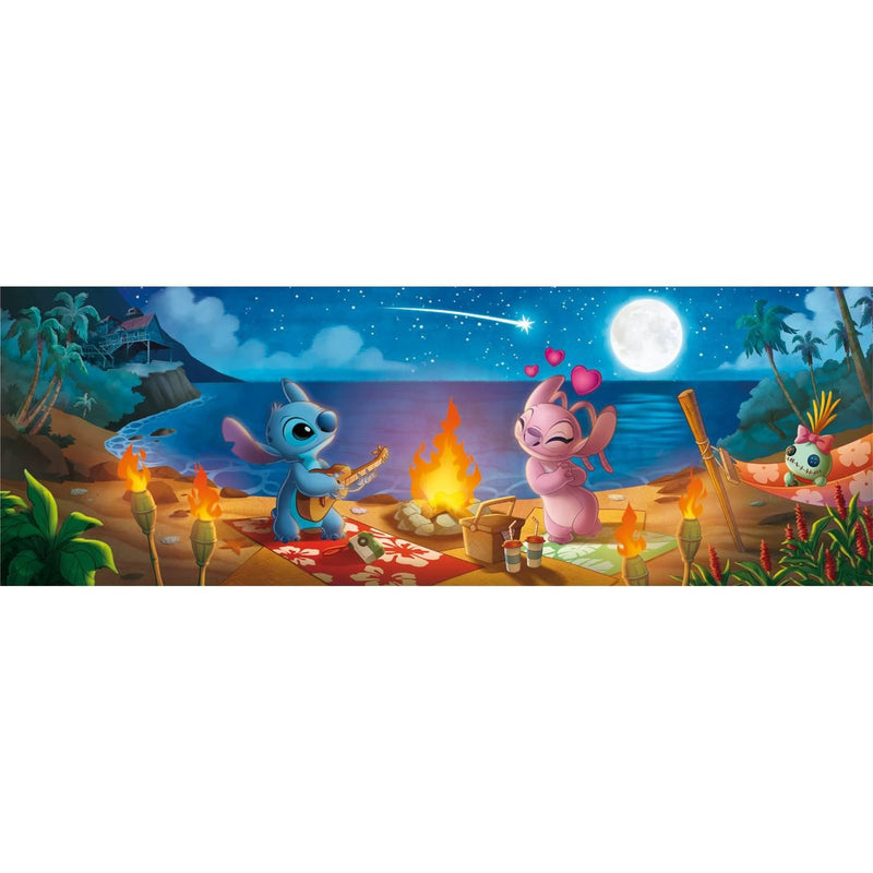 Clementoni - Puzzle Panorama Hqc Disney Stitch, 1000 Pcs (I-37061)