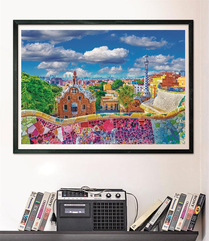 Clementoni - Puzzle 1000 Teile für Erwachsene und Jungen, Kollektion, Thema Parc Güell von Barcelona, kompakte Box mit Poster, Geschenkidee für Damen und Herren, Made in Italy, 70 x 50 cm, 39954