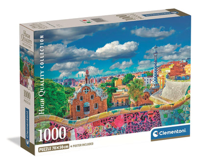Clementoni - Puzzle 1000 Teile für Erwachsene und Jungen, Kollektion, Thema Parc Güell von Barcelona, kompakte Box mit Poster, Geschenkidee für Damen und Herren, Made in Italy, 70 x 50 cm, 39954