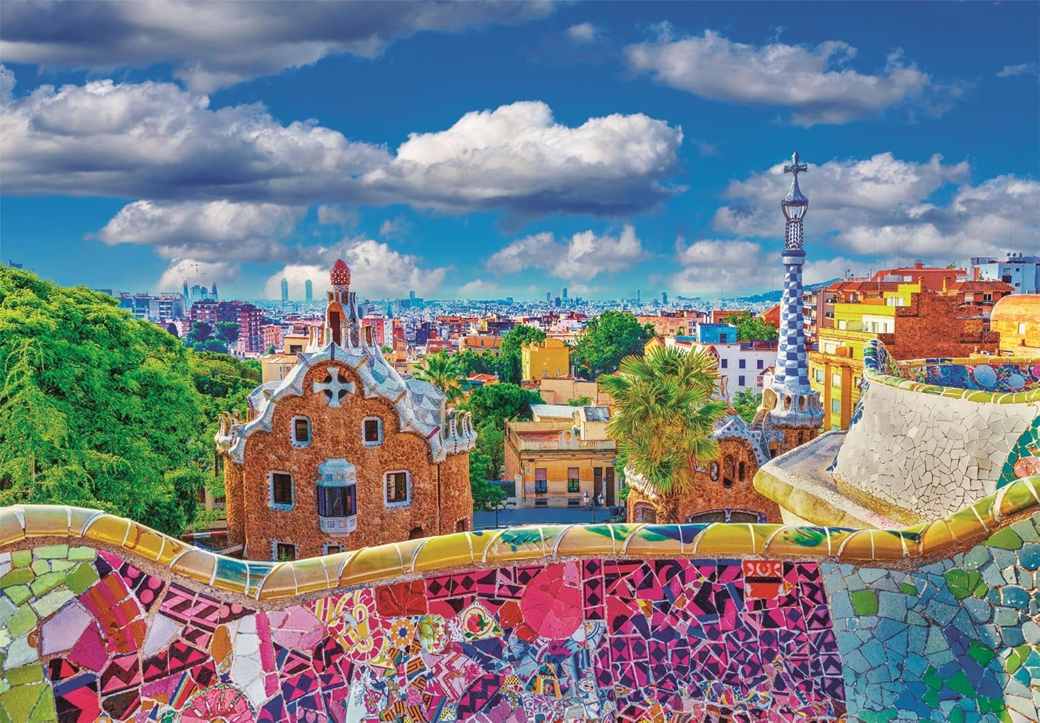 Clementoni - Puzzle 1000 Teile für Erwachsene und Jungen, Kollektion, Thema Parc Güell von Barcelona, kompakte Box mit Poster, Geschenkidee für Damen und Herren, Made in Italy, 70 x 50 cm, 39954