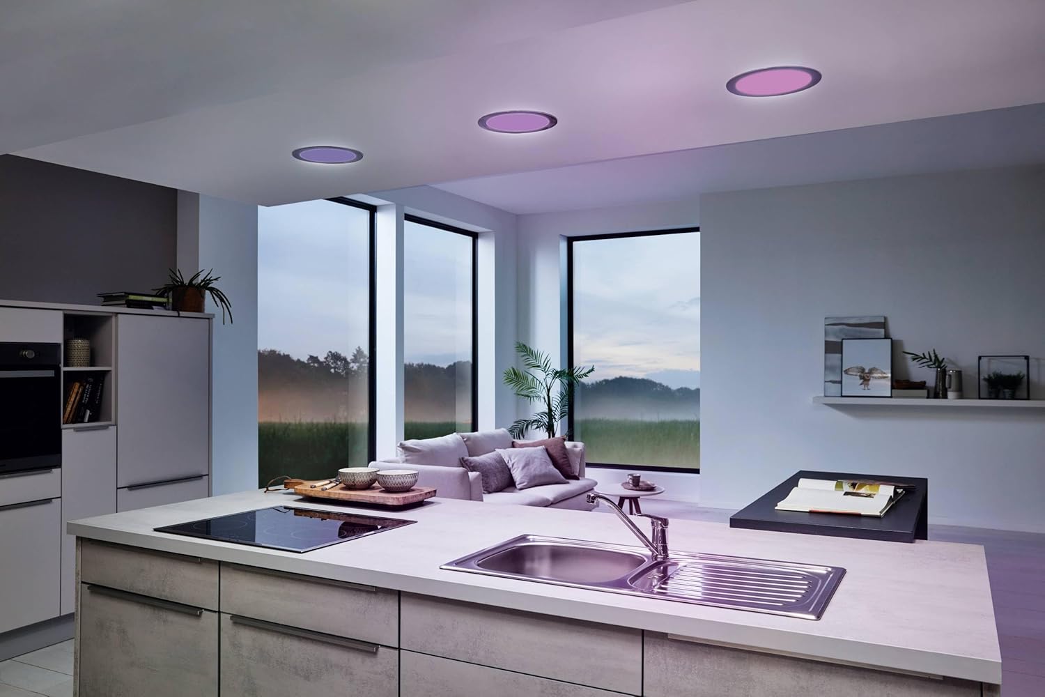 Eglo Fueva-Z Smart Recessed Light +21.6 – Brushed Steel – Zigbee & Bluetooth
