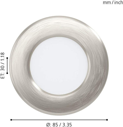 Eglo Fueva 5 Recessed Led Spotlight +86Mm – Brushed Steel