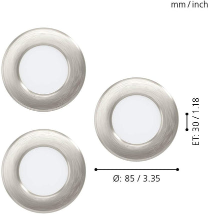 Eglo Fueva 5 Recessed Led Light Set – 86Mm – Satin Nickel