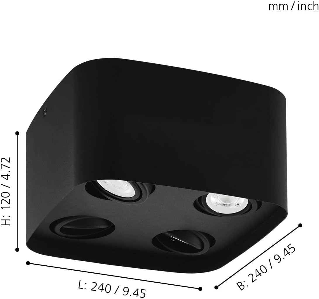 Eglo Caminales-Z Smart Ceiling Lamp - Black - 24X24 Cm - Rgb + Tunable White - Zigbee & Bluetooth