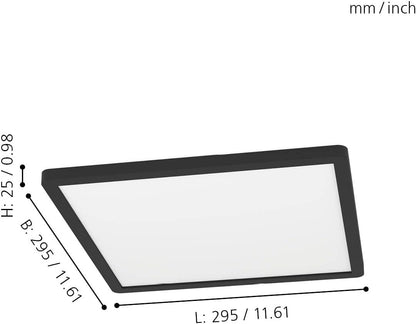 Eglo Rovito-Z Smart Ceiling Lamp – Black 29.5X29.5 Cm – Rgb + Tunable White – Zigbee & Bluetooth