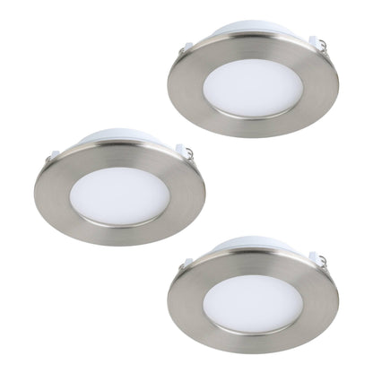 Eglo Fueva-Z Smart Recessed Led Light Set – 3X +8.5Cm – Brushed Steel – Zigbee & Bluetooth