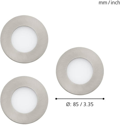 Eglo Fueva-Z Smart Recessed Led Light Set – 3X +8.5Cm – Brushed Steel – Zigbee & Bluetooth