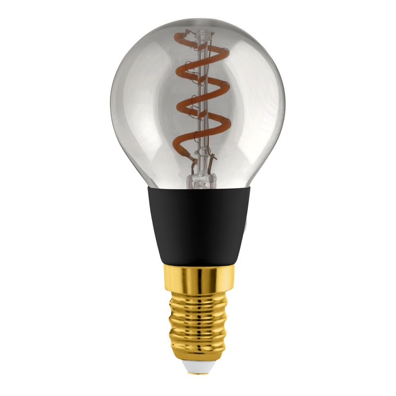 Eglo E14 P45 Spiral Smart Bulb – Smoke Glass, Warm White, Zigbee & Bluetooth