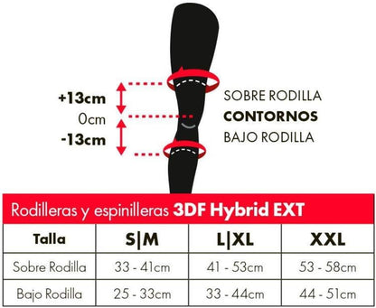 Leatt 3Df Hybrid Ext Knee & Shin Guard 2025: Black 2Xl