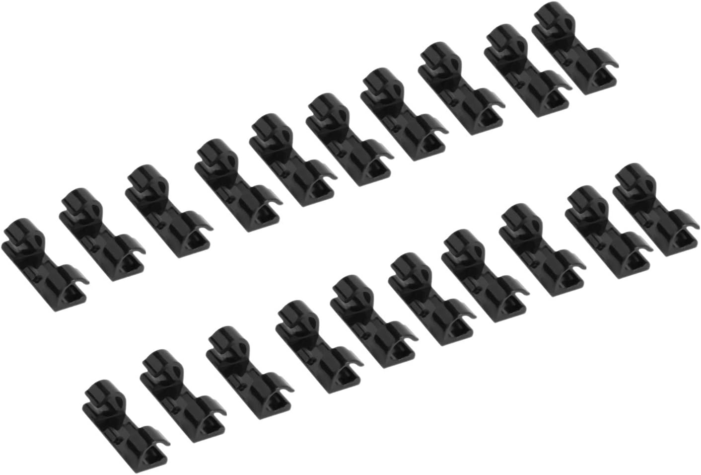 20pcs/lot Wire Fixing Clamp Clip Desktop Wire Clear Up Clip Holder Clamp Cable Clip Device USB Cord Clip Holder Organizer (Black