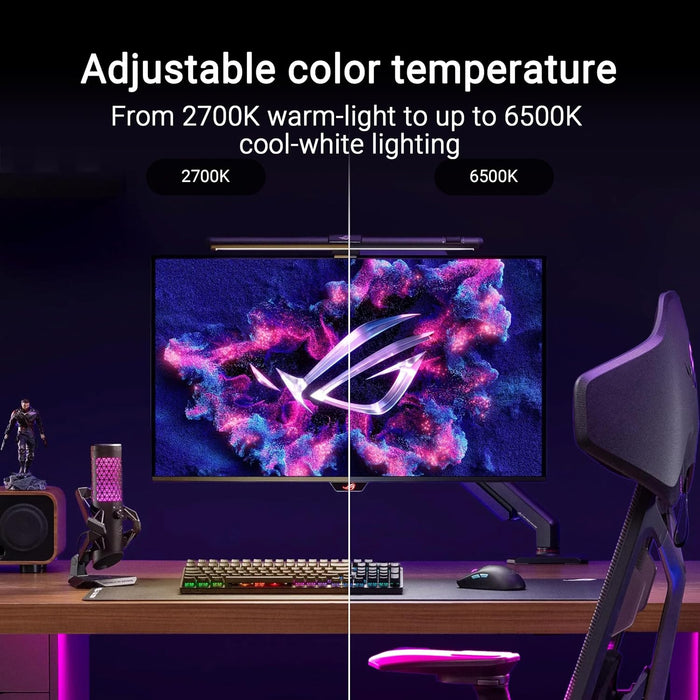 ASUS ROG Aura ALB01 - Barra de luz asimétrica con 3 Modos Diferentes, diseño Patentado con Abrazadera y Hebilla magnética, compatibilidad con Aura Sync y DisplayWidegt Center