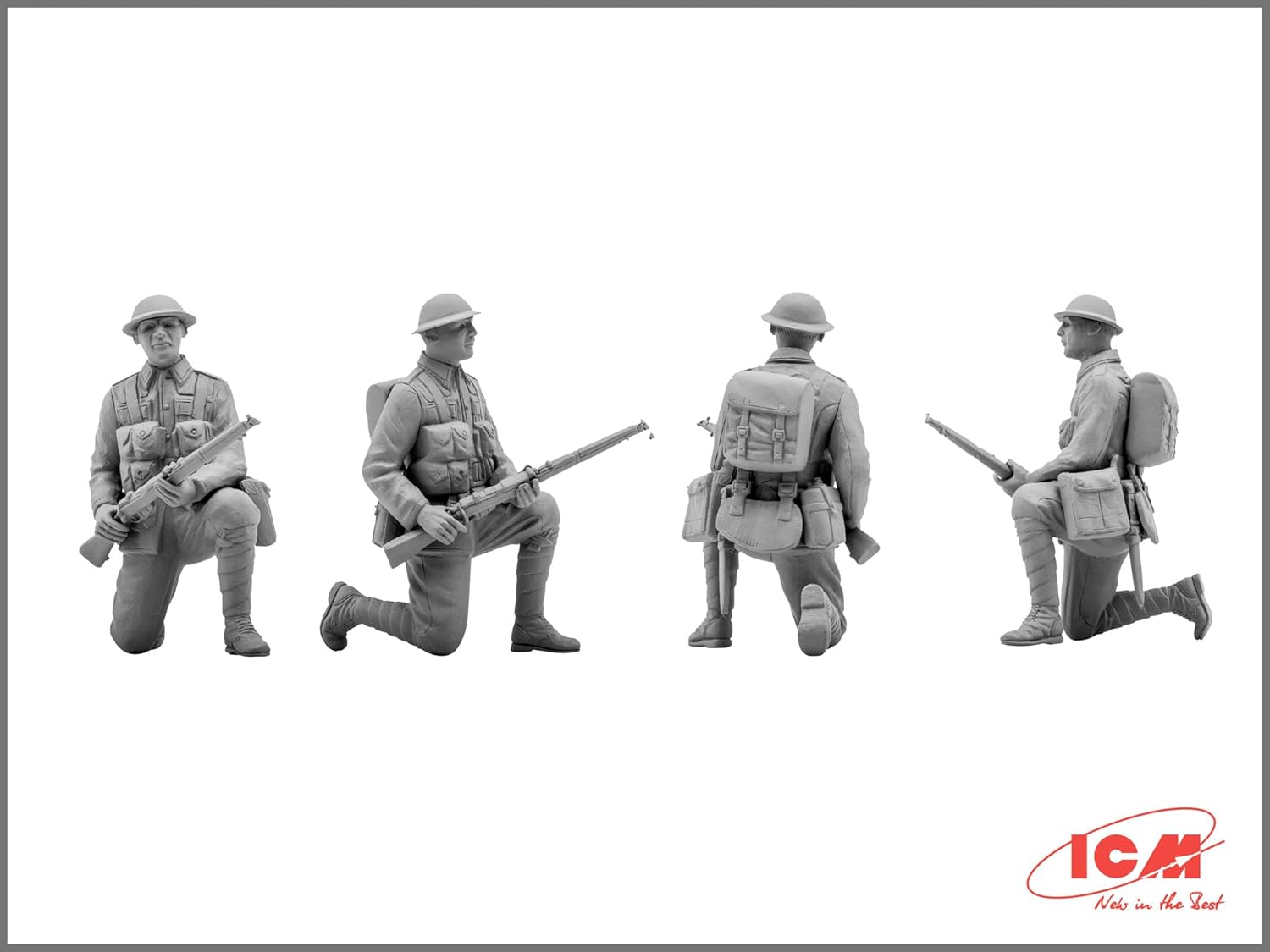 ICM ICM35301 1:35-British Infantry (1917-1918) 4 Figs, 14 x 14 x 52 millimetres
