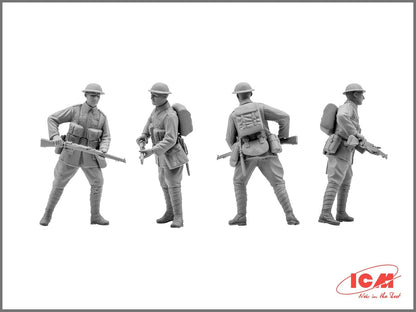 ICM ICM35301 1:35-British Infantry (1917-1918) 4 Figs, 14 x 14 x 52 millimetres