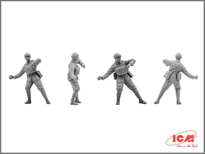 ICM ICM35301 1:35-British Infantry (1917-1918) 4 Figs, 14 x 14 x 52 millimetres