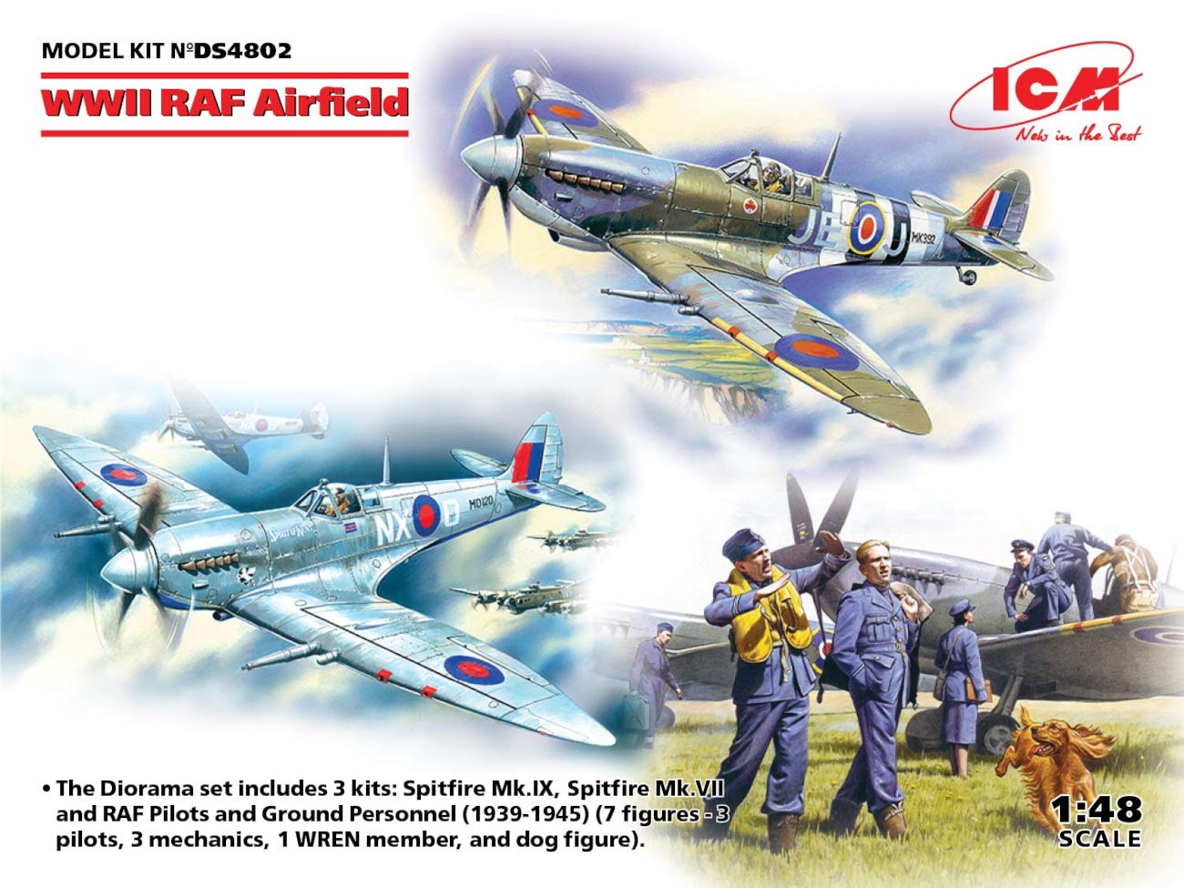 ICM 1:48 - WWII RAF Airfield Spitfire Mk.IX & Mk VI & Crew