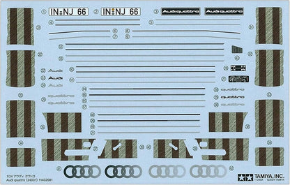 TAMIYA 24031 1:24 Audi Quattro, kit di costruzione in plastica, hobby, artigianato, incollaggio, modellismo, modellismo in plastica