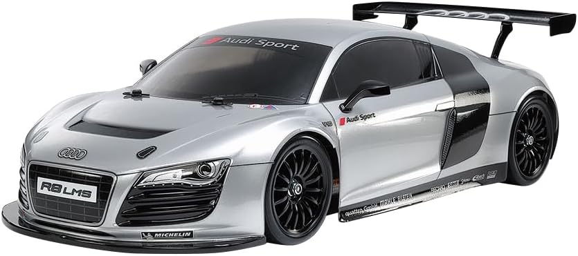 TAMIYA 58749 1:10 RC Audi R8 LMS 2008 TT-02 Remote Control Car, Vehicle, Model Building, Assembly, Hobby, RC Kit, Unpainted