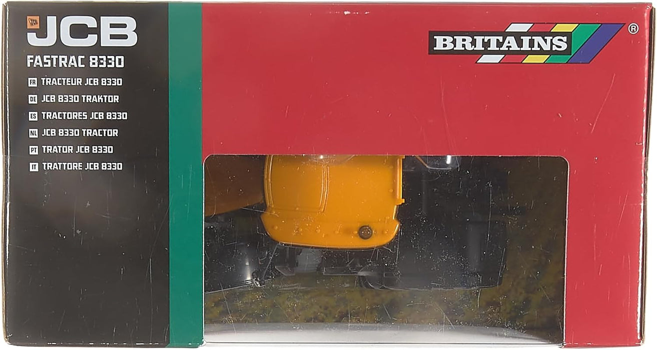 Britains Juguete de Tractor Fastrac JCB 8330 1:32, Tractor de Juguete de Granja Coleccionable Compatible con Todos los Juguetes de Granja a Escala 1:32, Adecuado para coleccionistas y niños a Partir