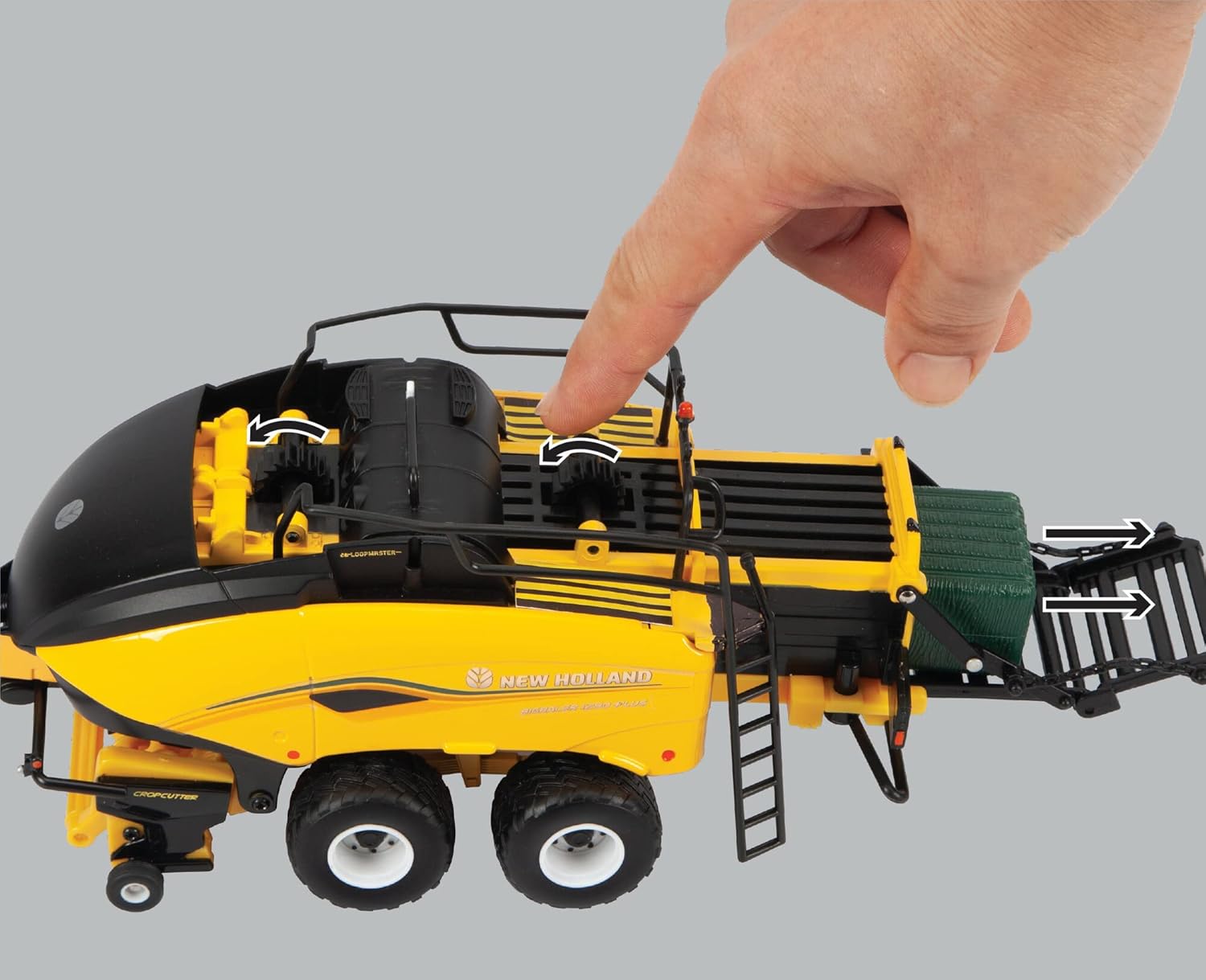 Britains New Holland BigBaler 1290 Plus, giocattolo da fattoria per bambini, giocattolo per trattore, giocattolo New Holland Replica compatibile con animali e giocattoli da fattoria in scala 1:32