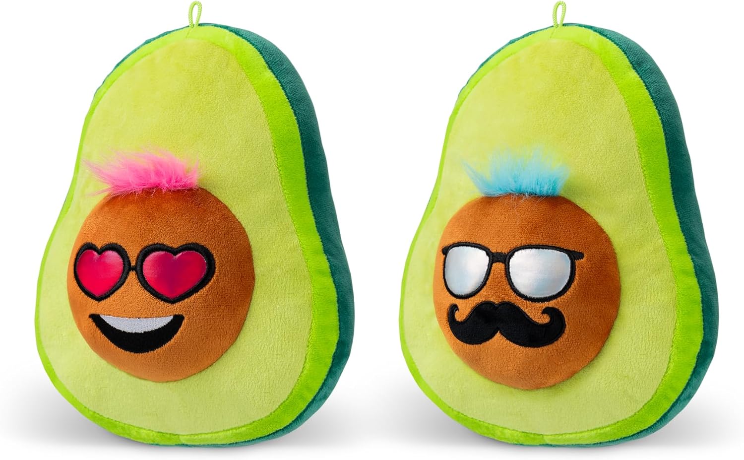 Funky Avacado | Blue 38cm Plush | Collectable Cute Plush Toy, Includes Blue Hair, Mustache and Sunglasses, Cute Teddies Suitable for Girls and Boys Ages 4+ | Basic Fun 03603