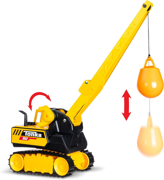 Basic Fun Tonka Steel Wrecking Ball, Durable Real Steel Construction, Yellow Demolition Toy with Realistic Action, Ages 3+ for Boys and Girls, Ideal for Kids, Toddlers