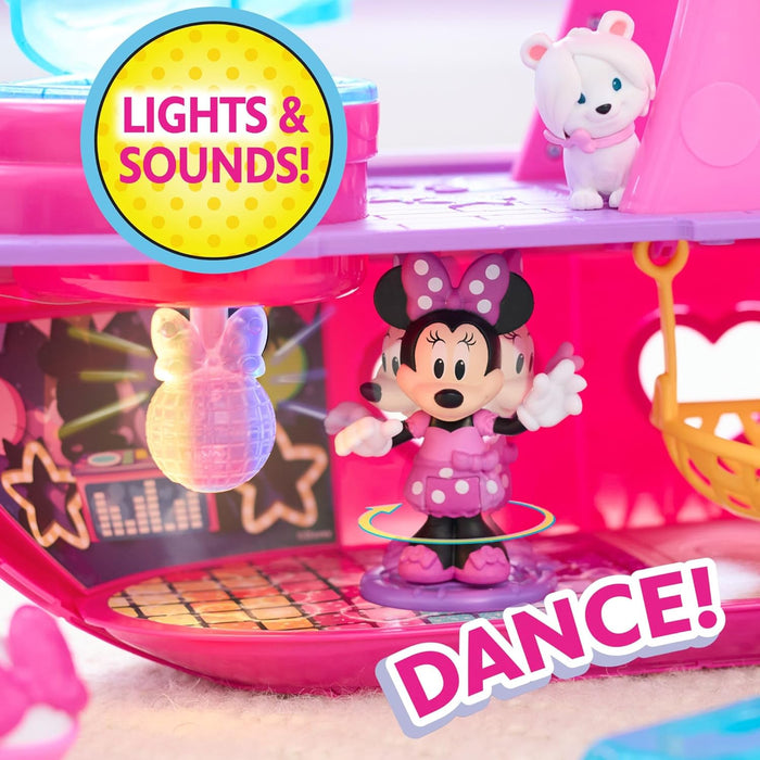 Just Play Colección temática de Disney Junior Minnie Mouse Bowdazzling Yacht, con Luces y Sonidos; 14 Piezas, Juego de simulación, Juguetes para niños a Partir de 3 años