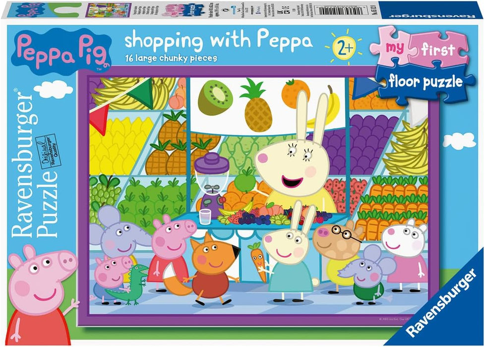 Ravensburger Peppa Pig Shopping - My First Floor Puzzle - 16 Piece Jigsaw Puzzles for Kids - Educational Toddler Toys Age 24 Months and Up (2 Years Old