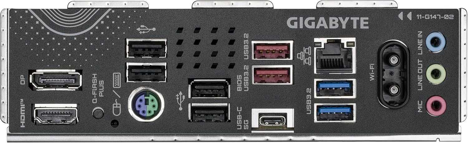 GIGABYTE B850 EAGLE WIFI6E Motherboard - AMD Ryzen 9000 Series CPUs, 8+2+2 Phases Digital VRM, up to 8200MHz DDR5 (OC), 1xPCIe 5.0 + 2xPCIe 4.0 M.2, GbE LAN, WIFI 6E, USB 3.2 Gen 2
