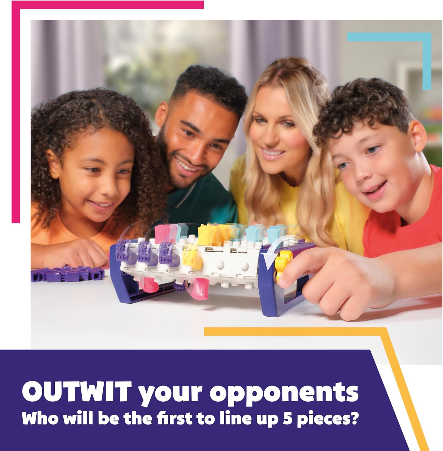 TOMY 5 Trax Move | Five-in-a-row Game of Strategy, Memory, and Luck |2 to 4 Player Family Board Games for Adults and Kids Ages 6+ Years