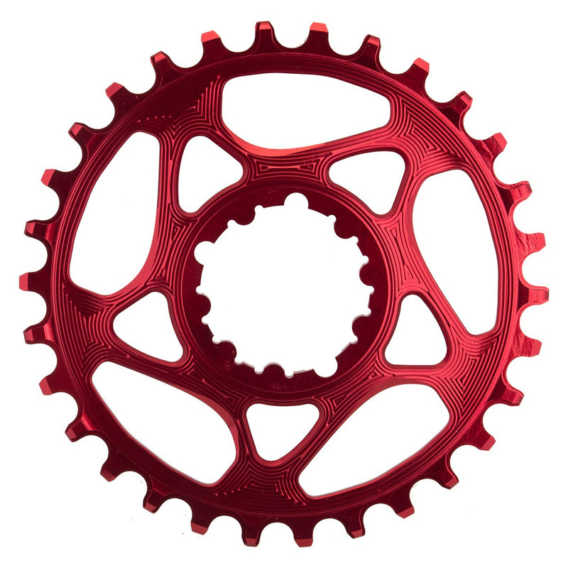 ABSOLUTE BLACK Chainring Direct Mount Singlespeed 30TRed, Aluminium 7075, Round, 1x10/11/12