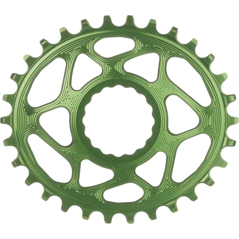 absoluteBLACK Race Face Oval Cinch Direct Mount Traction Chainring Green, 28T