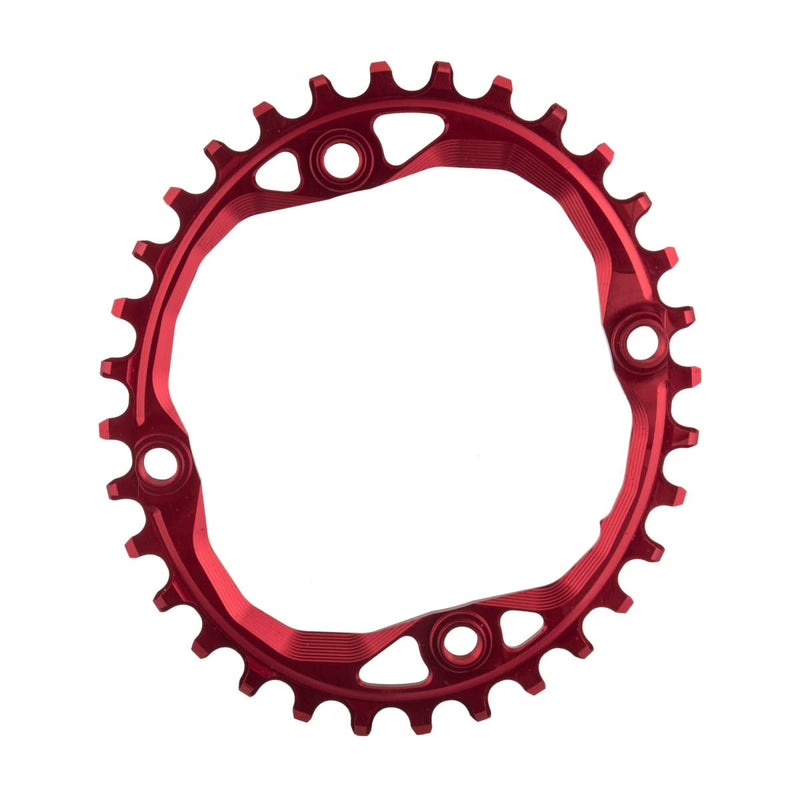 absoluteBLACK Bi-Assiette Asymmetric Shimano 90006800 38t Cyclisme-Couvercle de Boulon de Plateau Mixte, Red/104 BCD, 32t/Threaded