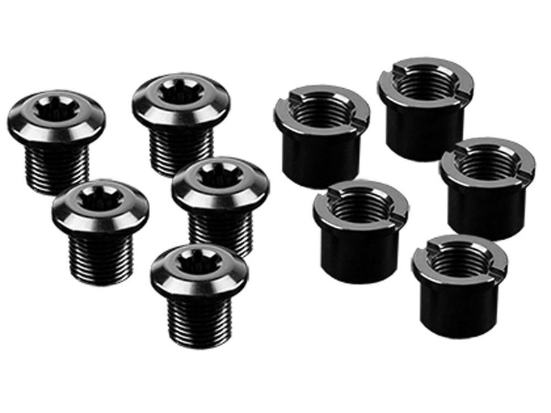 Absolute Black Remplacement - Bolts for Road & MTB Black - 5 x Long Bolts+ Nuts These Are for 110/5bcd Big Rings