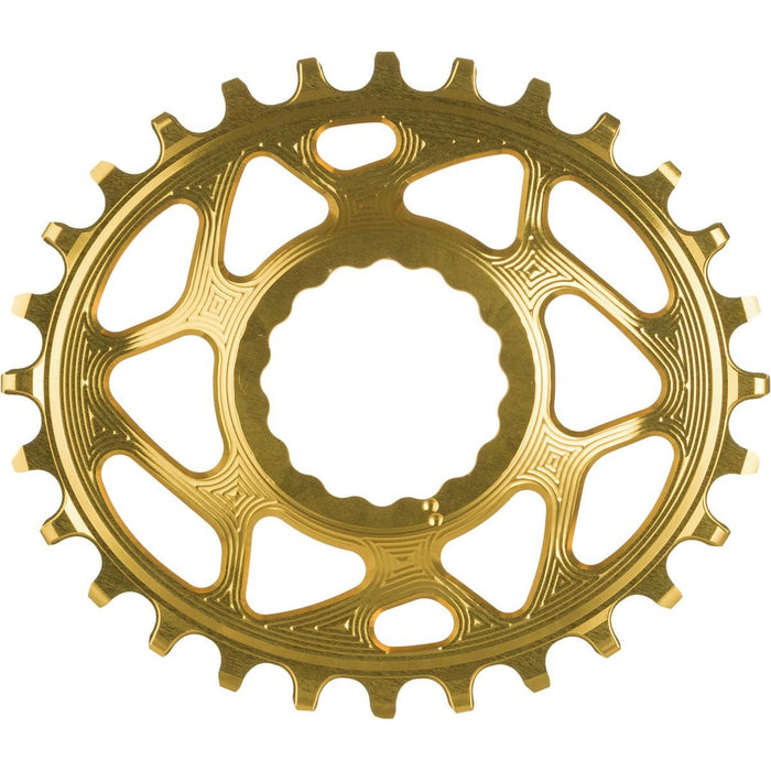 AbsoluteBLACK, OVAL RaceFace Cinch Direct Mount chainring (6mm offset), GOLD, 28T, OVAL