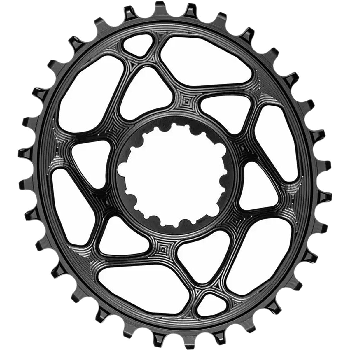 ABSOLUTE BLACK ABSOLUTEBLACK Direct Mount Singlespeed Chain 36TBlack, Aluminium 7075, Oval, 1x10/11/12 Cycling, Unisex, Black, 36T