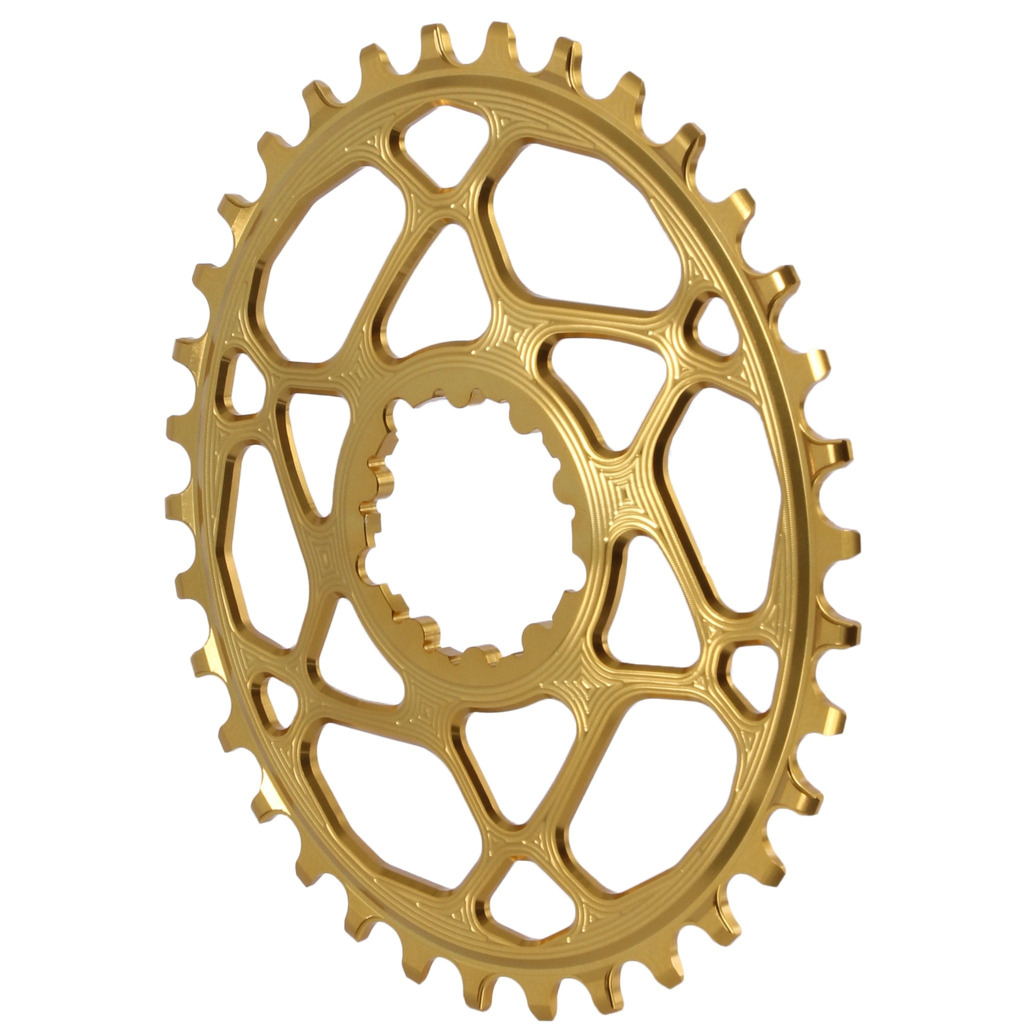 ABSOLUTE BLACK Chainring Direct Mount Singlespeed 34TGold, Aluminium 7075, Oval, 1x10/11/12