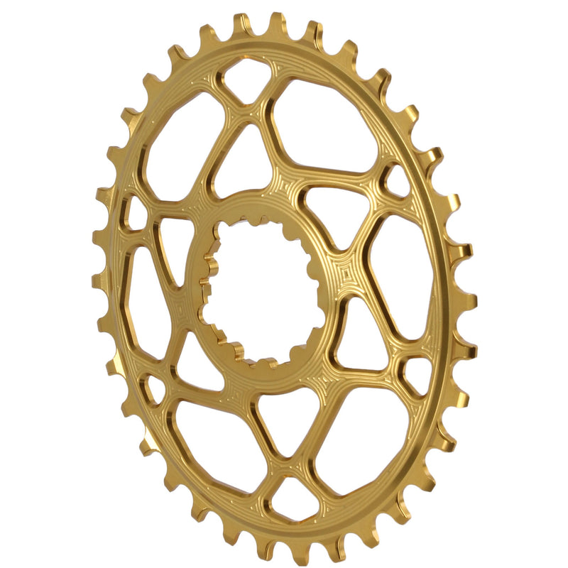 ABSOLUTE BLACK Chainring Direct Mount Singlespeed 34TGold, Aluminium 7075, Oval, 1x10/11/12