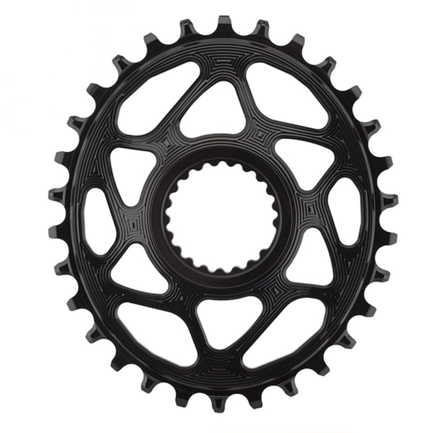 ABSOLUTE BLACK ABSOLUTEBLACK Chainring Direct Mount Singlespeed 34TBlack, Aluminium 7075, Oval, 1x10/11/12 Radfahren, schwarzes, 34T