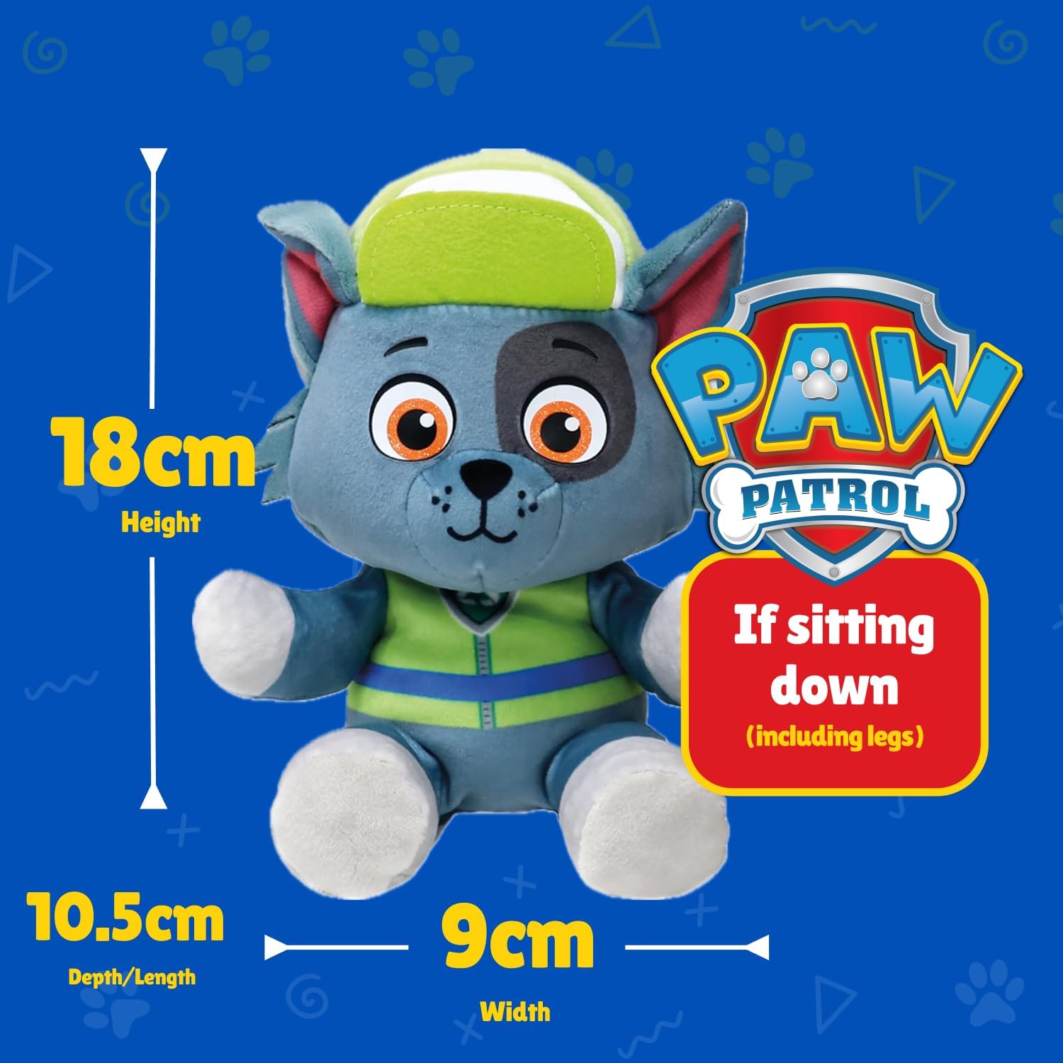 TY Rocky Paw Patrol Soft Plush Toy for Kids, Cuddly Teddy, Collectible Stuffed Toy, Beanie Babies Range, Regular