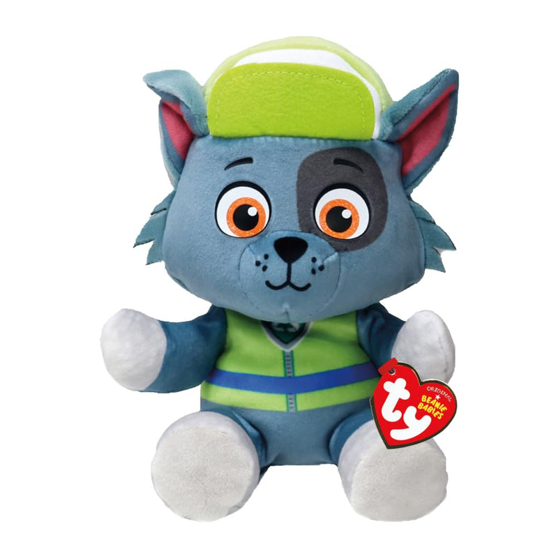 TY Rocky Paw Patrol Soft Plush Toy for Kids, Cuddly Teddy, Collectible Stuffed Toy, Beanie Babies Range, Regular
