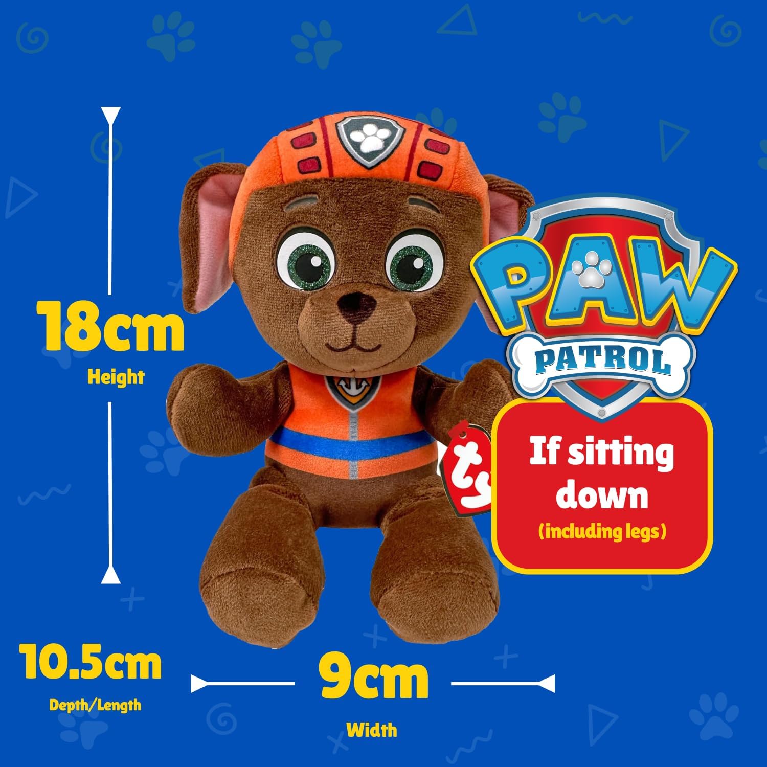 TY Zuma Paw Patrol Soft Plush Toy for Kids, Cuddly Teddy Collectible Stuffed Toy, Beanie Babies Range, Regular