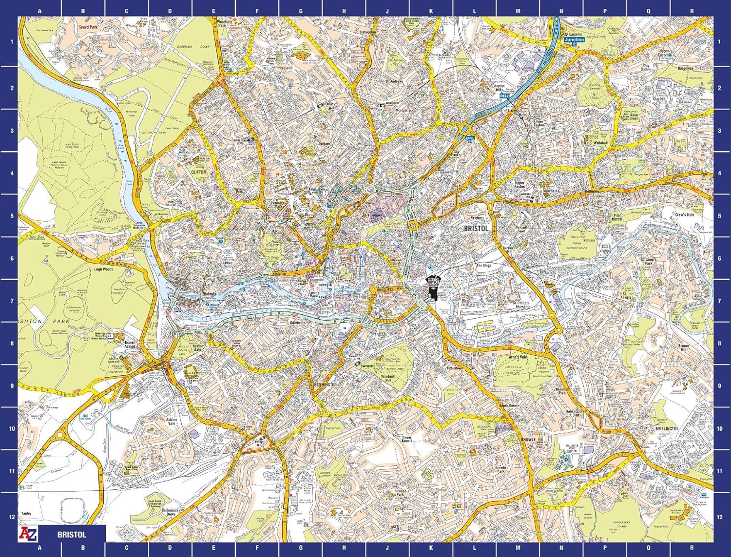 A to Z Map of Bristol Jigsaw Puzzle For Adults - 1000 Piece Jigsaw Puzzle Gift - Map jigsaw Puzzles, Map Gift
