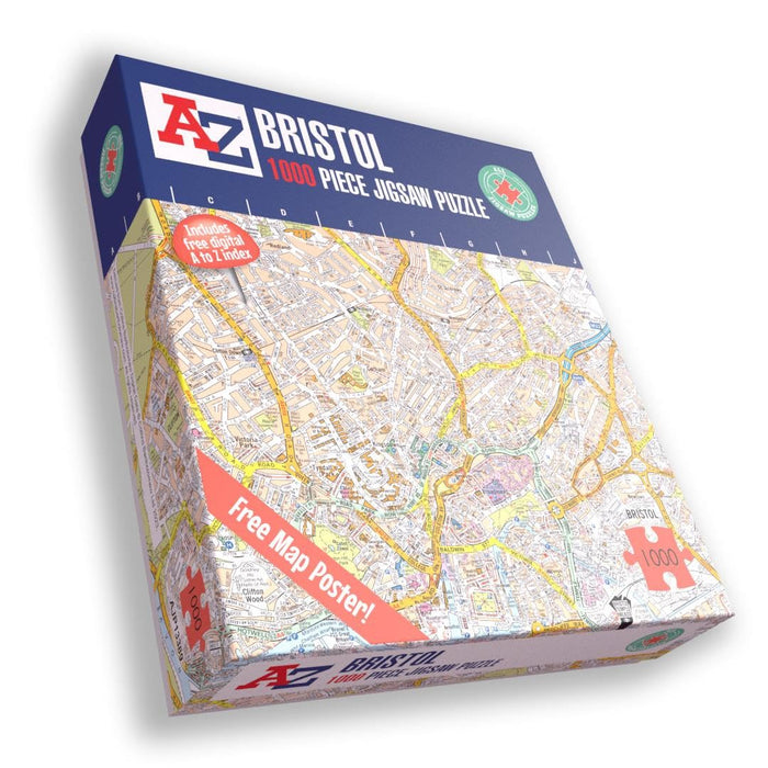 A to Z Map of Bristol Jigsaw Puzzle For Adults - 1000 Piece Jigsaw Puzzle Gift - Map jigsaw Puzzles, Map Gift