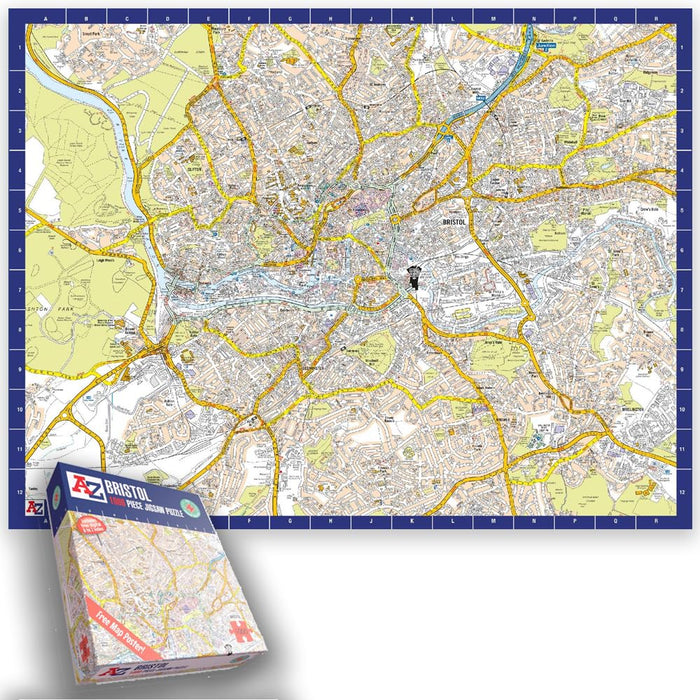 A to Z Map of Bristol Jigsaw Puzzle For Adults - 1000 Piece Jigsaw Puzzle Gift - Map jigsaw Puzzles, Map Gift