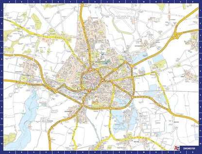 A to Z Map of Chichester Jigsaw Puzzle For Adults - 1000 Piece Map Puzzle Gift