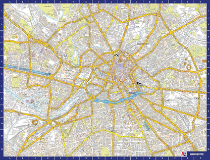 A to Z Map of Manchester Jigsaw Puzzle For Adults - 1000 Piece Jigsaw Puzzle Gift - Map jigsaw Puzzles, Map Gift